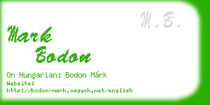 mark bodon business card